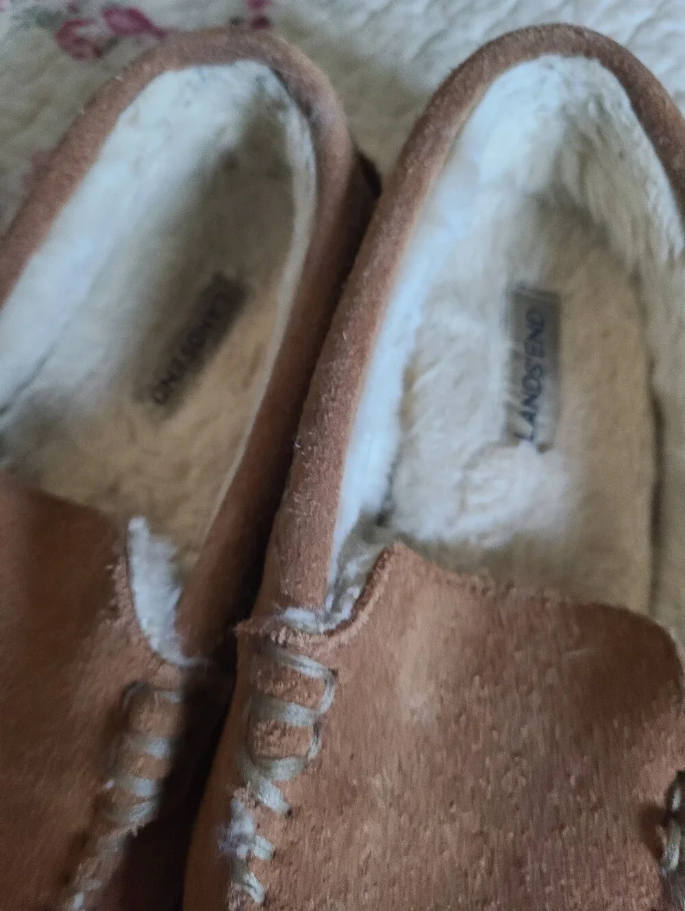 Lands End Kids Cozy Moccasin Slipper - Brown 2